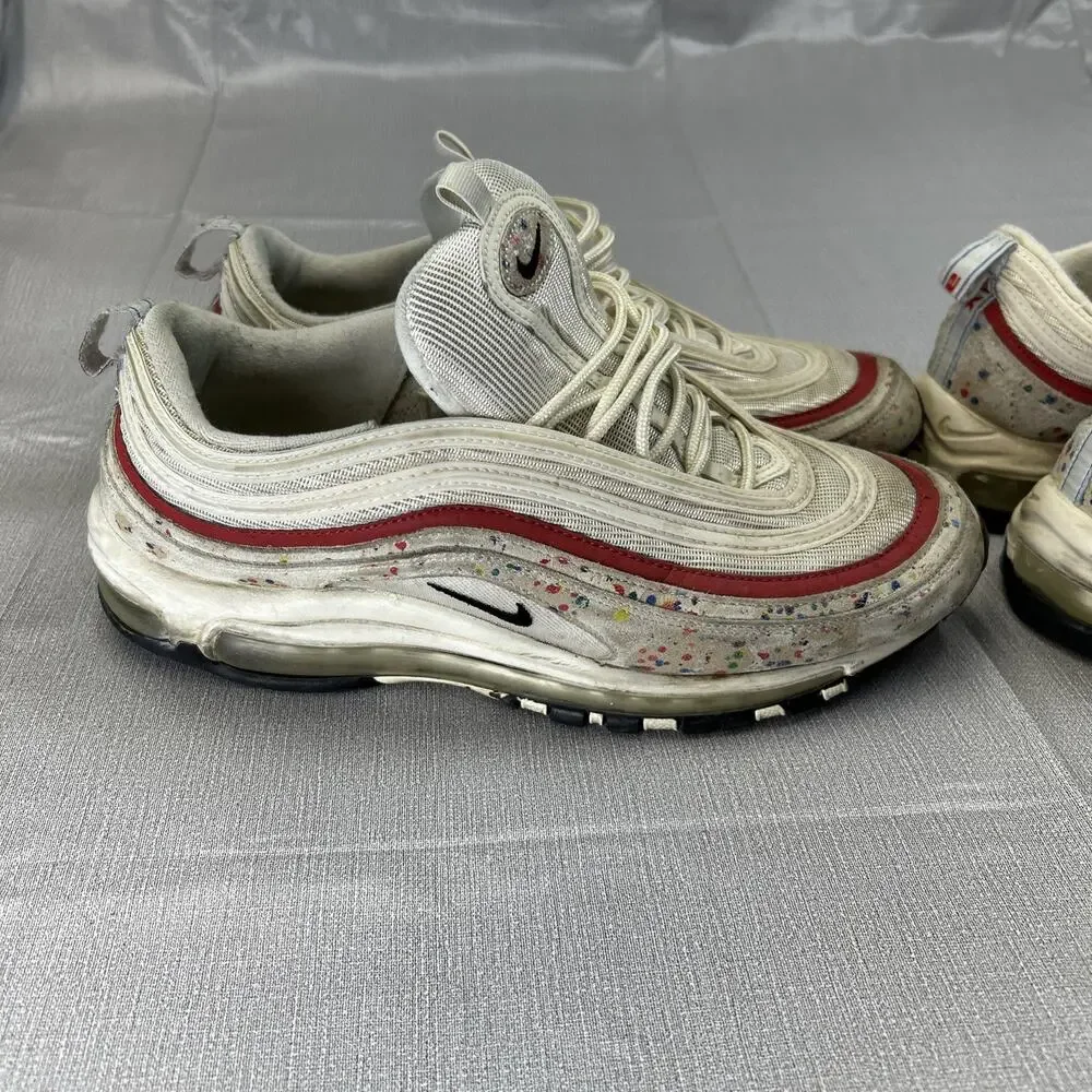 Nike Air Max 97 Retro OG Men’s 11.5 Sail University Red 312834-102 2-pairs Used - Picture 6 of 12